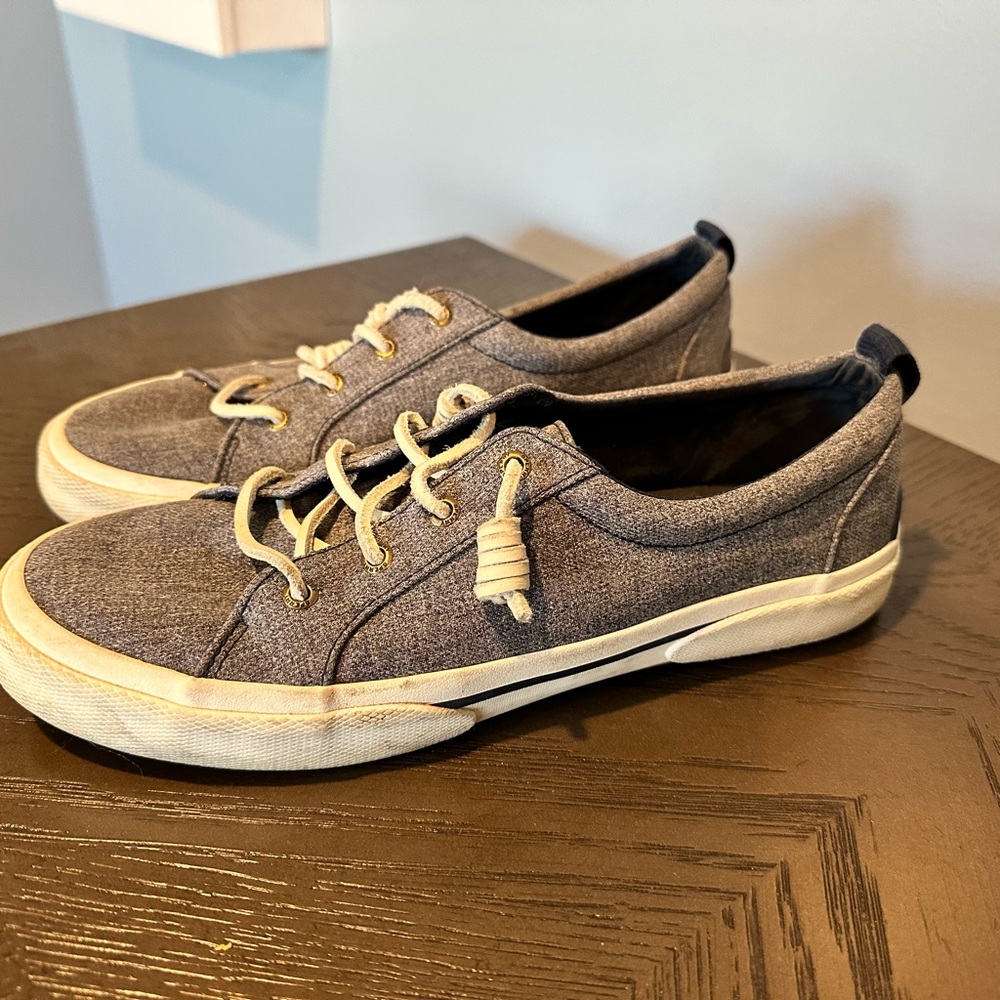 blue/gray sparkle sperrys. Used.